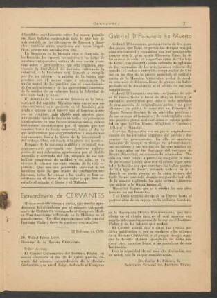 Gabriel D'Annunzio ha muerto