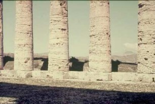 Reisefotos Griechenland. Antike Ruine. Säulenreihe