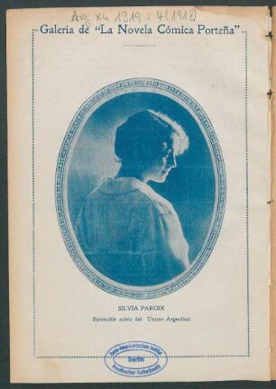 Galería de "La Novela Cómica Porteña" : Silvia Parodi, estimable actriz del Teatro Argentino