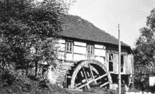Oßling-Skaska. Mühle, Ansicht, 1960, Repro