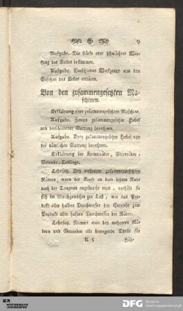 Von den zusammengesetzten Maschinen.