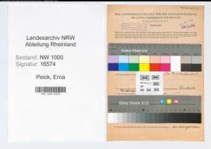 Entnazifizierung Erna Peick, geb. 08.03.1906 ()