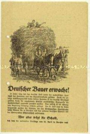 Aufruf der Deutschnationalen Volkspartei an Landwirte zur Reichstagswahl am 31. Juli 1932
