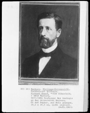 Richard Greef (1828-1892), 1871-1892 Professor der Zoologie in Marburg