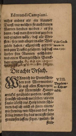Die achte Ursach.