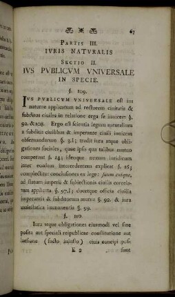 Sectio II. Ius Publicum Universale In Specie.