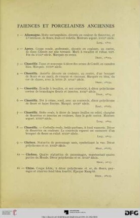 Faiences et Porcelaines anciennes (Nr. 1-54)