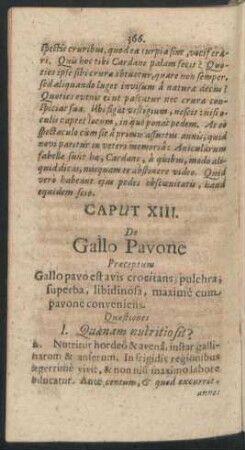 Caput XIII. De Gallo Pavone