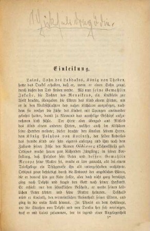 Die Tragödien des Sophokles : zum Schulgebrauche mit erklärenden Anmerkungen versehen, 2. Oedipus Tyrannos