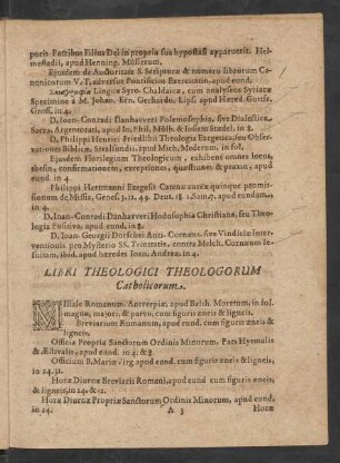 Libri Theologici Theologorum Catholicorum.