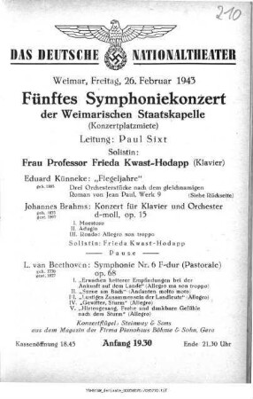 Fünftes Symphoniekonzert