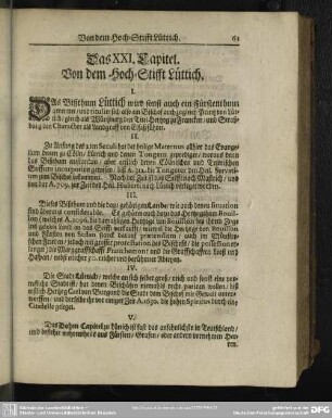 Das XXI. Capitel. Von dem Hoch-Stifft Lüttich