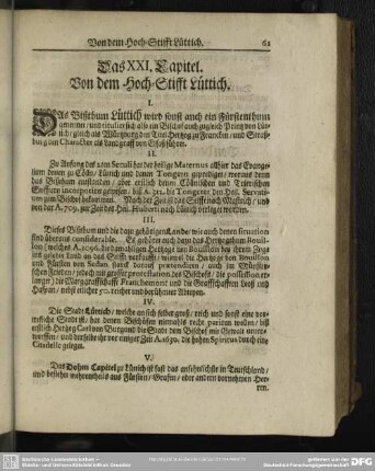 Das XXI. Capitel. Von dem Hoch-Stifft Lüttich