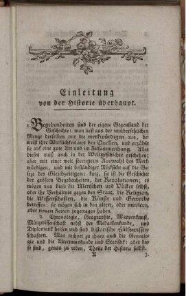 Einleitung von der Historie überhaupt