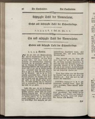 Achtzigste Tafel der Nomenclatur. [bis] Sechs und neunzigste Tafel der Nomenclatur.