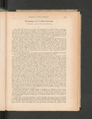 Begegnungen mit Nicolaus Bachmann. Ein Gedenken zu seinem hundertsten Geburtstag.