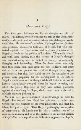 I Marx and Hegel