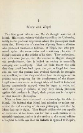 I Marx and Hegel