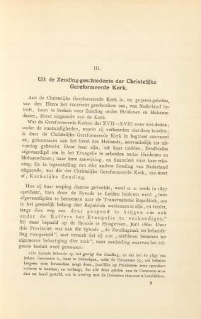 III. Uit de zending-geschiedenis der Christelijke Gereformeerde Kerk
