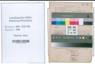 Entnazifizierung Karl Heinen , geb. 08.06.1906 (Geschaeftsinhaber)