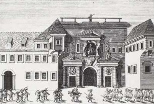 Das Pirnaische Thor 1679 (Der Armbrust und Büchsenschützenaufzug durch die Schießgasse)