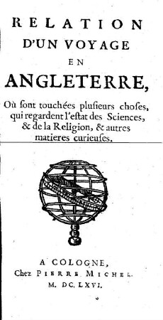Relation d'un Voyage en Angleterre