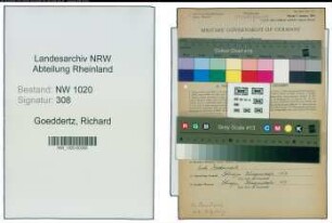 Entnazifizierung Richard Goeddertz , geb. 16.06.1899 (Versandleiter)