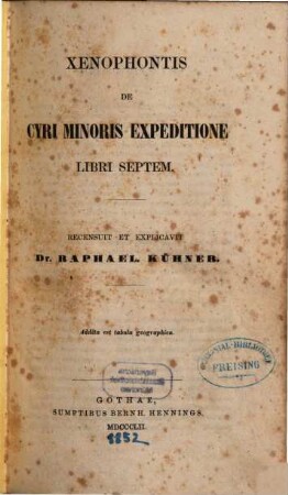 Xenophontis Opera omnia, 3. Continens Cyri Minoris expeditionem