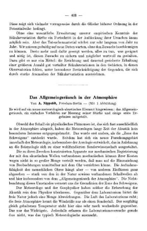Das Allgemeingeräusch in der Atmosphäre