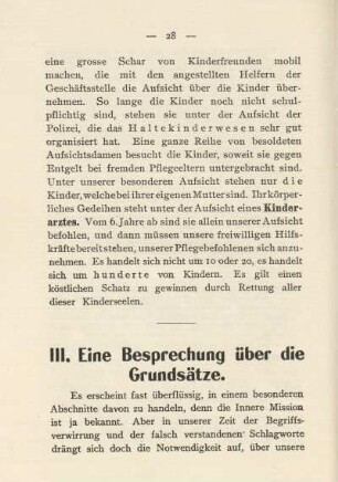III. Eine Besprechung über die Grundsätze