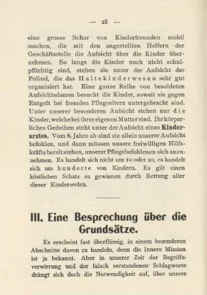 III. Eine Besprechung über die Grundsätze