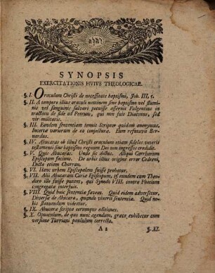 Commentatio theol. ad Th. Abucarae opusculum de baptismo fidelium ante Christi adventum defunctorum per aquam, quae ex eius latere profluxit