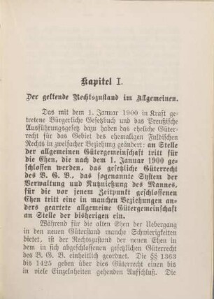 Kapitel I. Der geltende Rechtszustand im Allgemeinen.