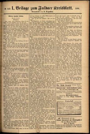 Zweite Ausgabe vom Samstag, den 03. Dezember 1898.