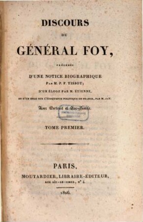 Discours du Général Foy. 1