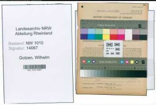 Entnazifizierung Wilhelm Gotzen , geb. 25.11.1904 (Revisor)