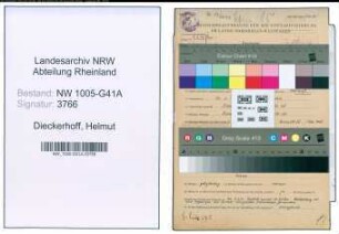 Entnazifizierung Helmut Dieckerhoff , geb. 12.02.1914 (Bergarbeiter)