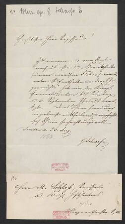 Brief an Max Schloß : 26.08.1863