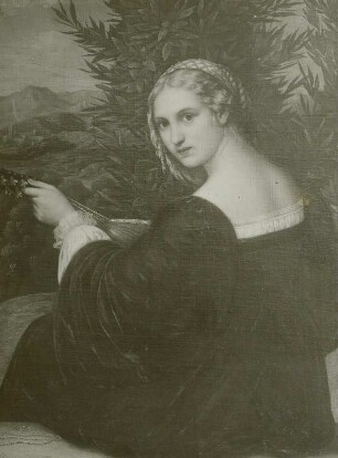 Lautenspielerin : Dräger, Anton: Lautenspielerin. 1831. Öl auf Leinwand; 98 x 74 cm. Berlin: Privatbesitz. Ausstellung "Kunst in Sachsen vor hundert Jahren". Dresden, 1928