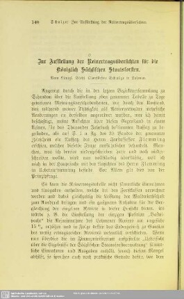 I.6 Zur Ausstellung der Reinertragsübersichten für die Königlich Sächsischen Staatsforsten