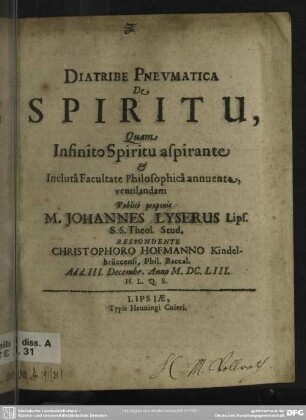 Diatribe pneumatica de spiritu