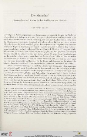 Der Musenhof. Geistesleben und Kultur in den Residenzen der Neuzeit