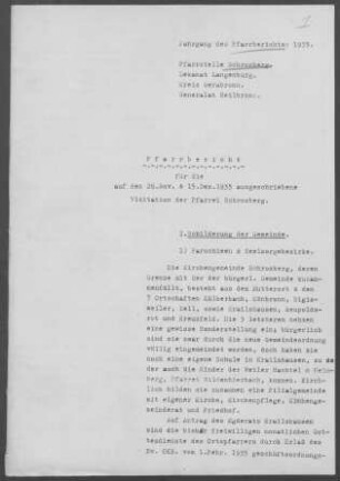 Schrozberg-Krailshausen: Pfarrbericht 1935