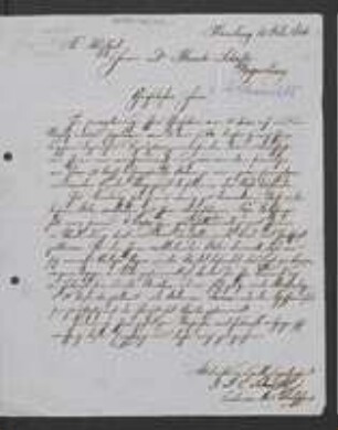 Brief von Johann Dietrich Eduard Schmeltz an Gottlieb August Herrich-Schaeffer