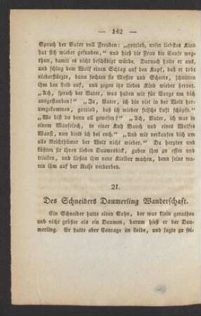 21. Des Schneiders Daumerling Wanderschaft.