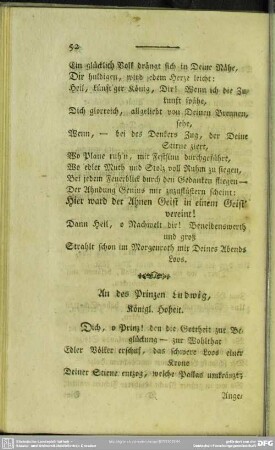An des Prinzen Ludwig, Königl. Hoheit