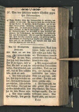 IV. Von den Pflichten wahrer Christen gegen ihre Nebenmenschen.