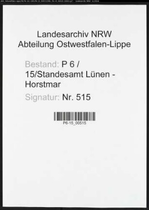 Sterberegister Standesamt Lünen-Horstmar