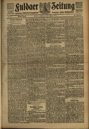 Erste Ausgabe vom Montag, den 30. Januar 1911.