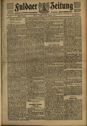 Erste Ausgabe vom Montag, den 30. Januar 1911.